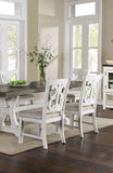 ZUN Lavish Design Distressed White 2pcs Dining Chairs Only, Gray Padded Fabric Seat Dining Room Kitchen B011111836