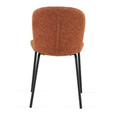 ZUN Brown Faux Leather Dining Chairs Set of 4,Mid-Century Modern Upholstered PU Leather Chairs,for W1516P230630