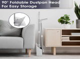 4-in-1 Upright Broom Dustpan Combo, 180&deg Swivel Broom with Squeegee, Foldable Dustpan with Small 67099691