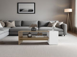 Galatia Coffee Table, 1 Shelf, Natural Oak / White B097P474259