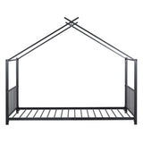 Twin Size Metal House Platform Bed, Black MF322835AAB