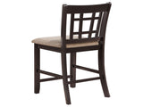 Tan and Espresso Lattice Back Counter Height Stools B062P145640