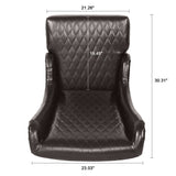 23.03" Wide Faux Leather High-Back Accent Chair, Comfy High Wingback Chair, Living Room Chair with W680P313515