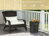 Cream White Outdoor All-Weather Rattan Fire Pit Chair with Soft Cushions Tall Curved Backrest for 72670839
