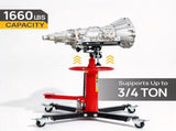 Transmission Jack, 1660 lbs 3/4-TonHydraulic 2-Stage High Lift Vertical Telescoping Floor Jack 12599906