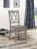 ZUN Casual Gray Finish Side Chairs Set of 2 Pine Veneer Transitional Double-X Back Design Dining Room B01143557