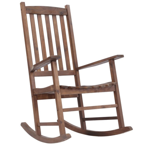 ZUN Outdoor Acacia Wood Rocking Chair Brown, Rustic Traditional Patio Rocker Chair 1 PC Single Pack W2640P207936