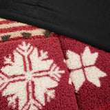Full/Queen Print Sherpa Comforter Set B035100527