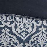 8 Piece Jacquard Comforter Set Navy/Silver Cal King B035128891