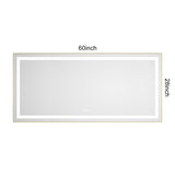 60 x 28 Inch LED Bathroom Mirror with Front and Backlight, Wall Mounted Vanity Mirror with Aluminum W2287P354881