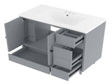 36" Bathroom Vanity with Sink, Free Standing Single Vanity Set with 4 Drawers and Side Storage Rack, W1580P382509