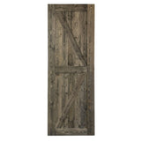 ZUN 30 in. x 84 in. Sliding Barn Door with 5FT Barn Door Hardware Kit & Handle ,K Frame,Solid Spruce 82569458