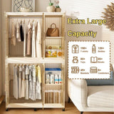 Portable Wardrobe Closet Storage Organizer for Clothes,Clothes Dresser,6 Magnetic Doors-6 Cubes & 2 W2699P327123