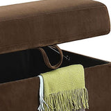 ZUN Chocolate Storage Upholstery Ottoman B062P189140