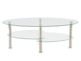 Dual Fishtail Style Tempered Glass Coffee Table clear 40751609