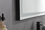 72 in. W x 36 in. H Black Framed LED Single Bathroom Mirror in Polished Crystal Bathroom W928P178044