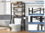 Over Toilet Bathroom Organizer, 4-Tier Adjustable Storage Rack, Space-Saving Shelf for Tight Areas, 95769194