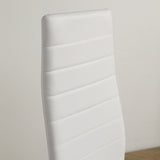 4pcs backrest cushion horizontal sewing decoration PU leather dining chair round tube white cushion 94807308