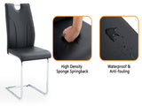 Black PU Dining Chair Set.Uniquely designed black dining chairs. PU material, paired with silver W2920P225022