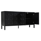 Stylish Storage Cabinet Sideboard Wooden Cabinet with Unique Geometric Circle Door Design,Suitable W2696P256250
