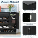 ZUN ON-TREND Sleek and Modern Shoe Cabinet Adjustable Shelves, Minimalist Shoe Storage Organizer WF304415AAB