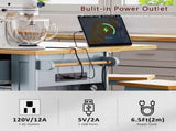 53inch Large Kitchen Island with Drop Leaf,Power Outlet,Door Internal Storage Rack,Rolling Kitchen 72878158
