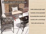 4 Pieces Outdoor Patio Furniture Set,PE Rattan Wicker Garden Conversation Chairs with Tempered Glass W2071P296910