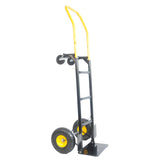 HT1006BK-YL Hand Truck Dual Purpose 2 Wheel Dolly Cart and 4 Wheel Push Cart with Swivel Wheels 330 W227109388