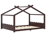 Full House Floor Bed with Support Slats, Solid Wood House Bed Frame for Kids, No Box Spring Needed W1580P387842