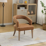 25.79" Wide Modern Barrel Open Back Upholstered Accent Chair with Wooden Legs Chairs for W3118P254206