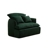 Convertible Compressed Sofa Chair with Ottoman, Modern Corduroy Fabric Armchair for Small Spaces, W1036P251813