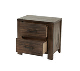 Oak Finish 1pc Nightstand Wooden Bedside Table 2x Drawers Storage Bedroom Furniture B011P244397