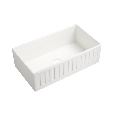 ZUN Inch White Farmhouse Sink Deep Apron Sink Undermount Farmhouse Kitchen Sink Single Farm Sink DL06-840