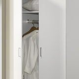 Michael 29.5" White Double Door Wardrobe Cabinet Armoire with Shelf and Hanging Rod B061133845