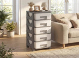 5-Drawer PP Storage Cabinet Vertical Slim Organizer for Bedroom Bathroom Office 70527350