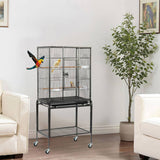 53" Large Flight Bird Cage with Rolling Stand & Storage Shelf for Parrots Lovebird Cockatiel 64100924
