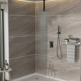 Dual Shower Head - 10 Inch Ceiling Mount Square Shower System with Rough-in Valve, Oil Rubber Bronze W124357673