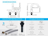 Bathroom Faucet 2 Handle Centerset Sink Faucet with Pop Up Drain Assembly, 4 Inches 91307232