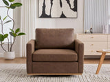 30.5"W Upholstered Square Swivel Accent Chair and Comfy Accent Single Sofa 360 Degree Club W3118P494328