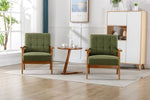 ZUN Accent Chairs Set of 2 with Table, Mid Century Modern Accent Chair, Wood and Fabric Armchairs 88497924