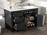 36" Bathroom Vanity with Sink, Ceramic Sink, One Tip-out Drawer, 3 Side Drawers, Adjustable Shelf, N759P284623B