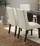 ZUN Modern Faux Leather White Tufted Set of 2 Chairs Dining Seat Chair HSESF00F1503