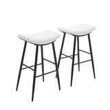 ZUN Counter Height Bar Stool Set of 2 for Dining Room Kitchen Counter Island, PU Upholstered Breakfast W1439125929