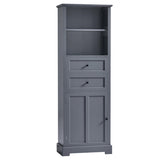 ZUN Bathroom Storage Cabinet, Tall Storage Cabinet with Two Drawers, Open Storage, Adjustable Shelf, 83812577