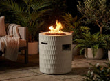 26" Propane Fire Pit, Outdoor Gas Patio Fire Pit 40,000 BTU, Cylindrical Concrete Fire Pit with W5727P465776