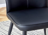 Modern Black PU Chair Set - Two Pieces, The backrest has a vertical and smooth line design.Black W1151P268764