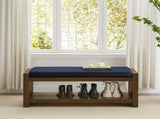 40" Accent Bench with Lower Shelf Shoe Rack, Padded Seating Bench for Living Room, Modern Compact W2186P292097