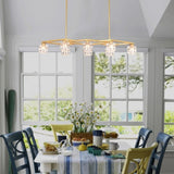 Crystal Chandelier for Dining Room, 8-Light Kitchen Chandelier Light Fixture Modern Metal Industrial W1592P251074