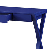 ZUN Twilight Blue 1-Drawer Writing Desk with X-shaped Base B062P185658