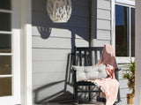 Outdoor Wood Rocking Chair, Wooden Patio Rocking Chair with Comfortable Backrest, Weatherproof Patio 23489524